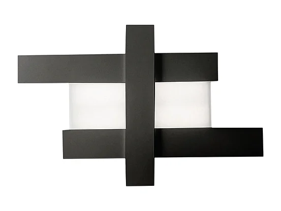 Applique murale LED 40W noire - Structure géométrique en acier, lumière chaude 3000K, 2620lm, largeur 84 cm