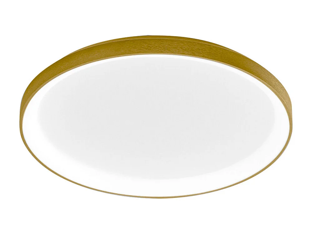 Krizia - Plafonnier LED moderne dimmable 50W - 4100lm, lumière chaude 3000K, aluminium doré, diffuseur opale, d.45 cm