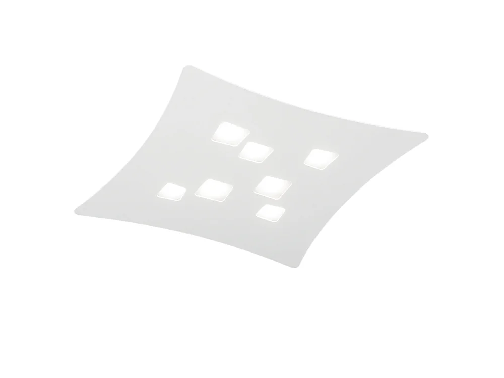 Luminária de teto branca Isotta Modern GX53 de 7 luzes - Luminária de teto de metal curvo 62x69cm, design geométrico, máx. 7x8W, IP20, lâmpadas não incluídas
