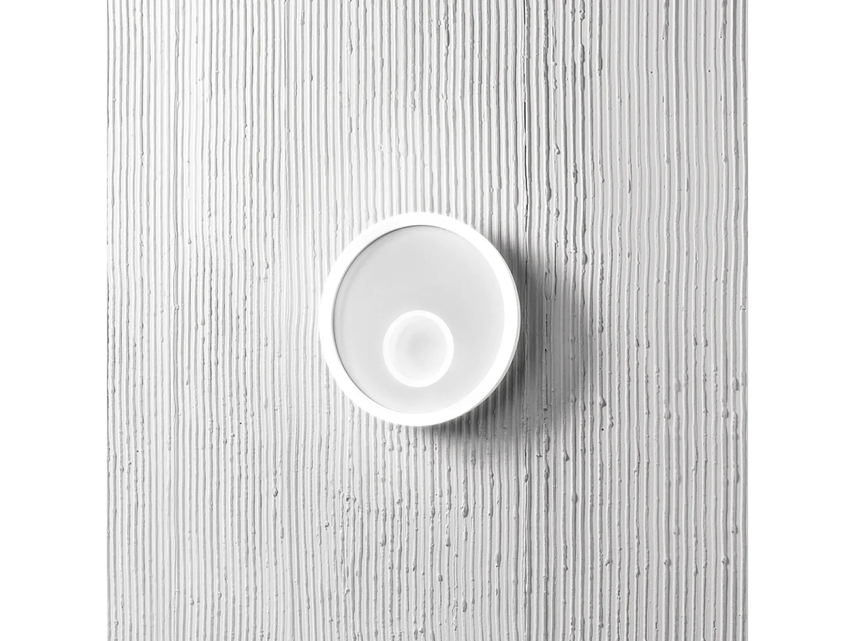 Applique LED Melania 40W blanche, 1700lm, lumière chaude 3000K, aluminium et méthacrylate satiné, d.40cm