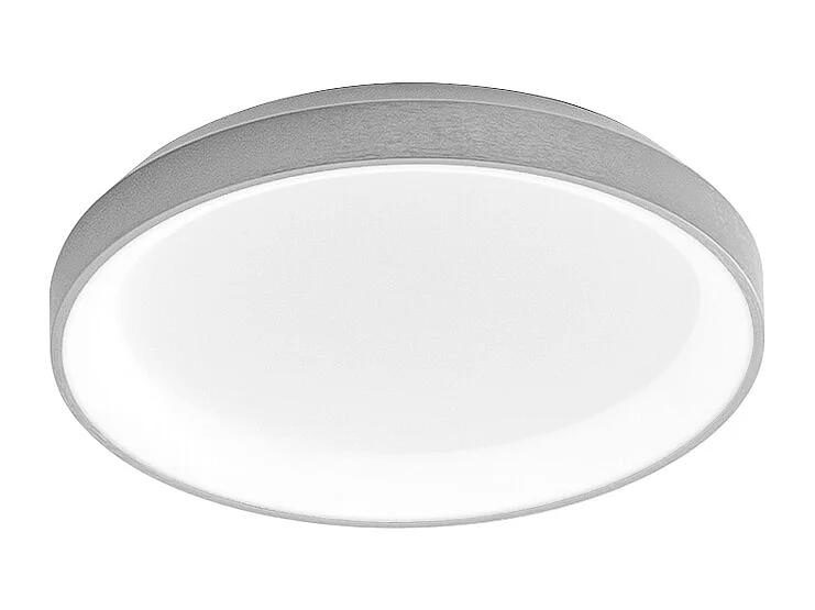 Krizia - Plafón LED regulable 30W 3000K - Luz cálida 2600lm, difusor opal, marco blanco satinado, IP20, d.27 cm, diseño moderno
