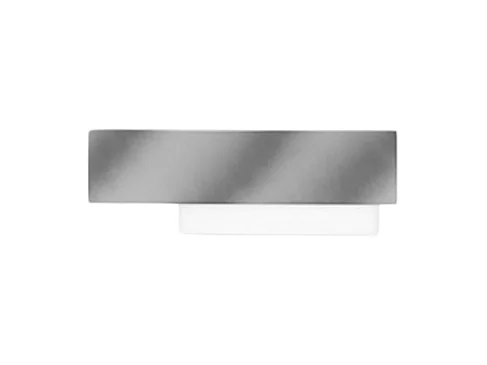 Doha - Applique LED moderne 15W - Aluminium blanc et acier, lumière chaude 3000K, 1270lm, diffuseur bi-satin, l.40x13,5cm