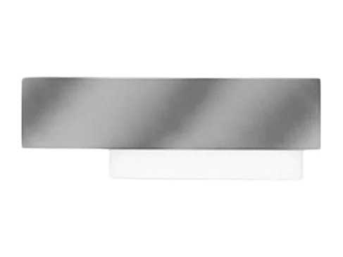 Doha - Applique LED moderne 15W - Aluminium blanc et acier, lumière chaude 3000K, 1270lm, diffuseur bi-satin, l.40x13,5cm