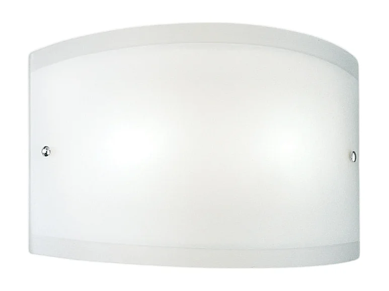 Aplique Lecce em vidro acetinado branco 35x12cm, 1 luz E27 max 42W, IP20, Aplique e estrutura metálica com detalhes cromados, lâmpada não incluída
