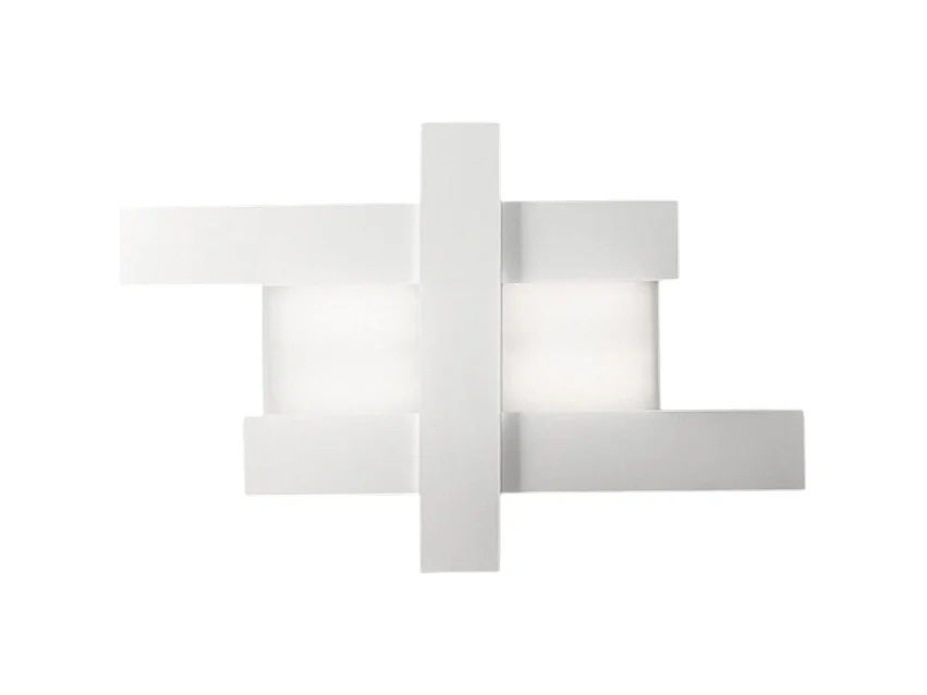 Applique LED 40W blanche - Structure géométrique en acier, lumière chaude 3000K, 2620lm, largeur 84 cm