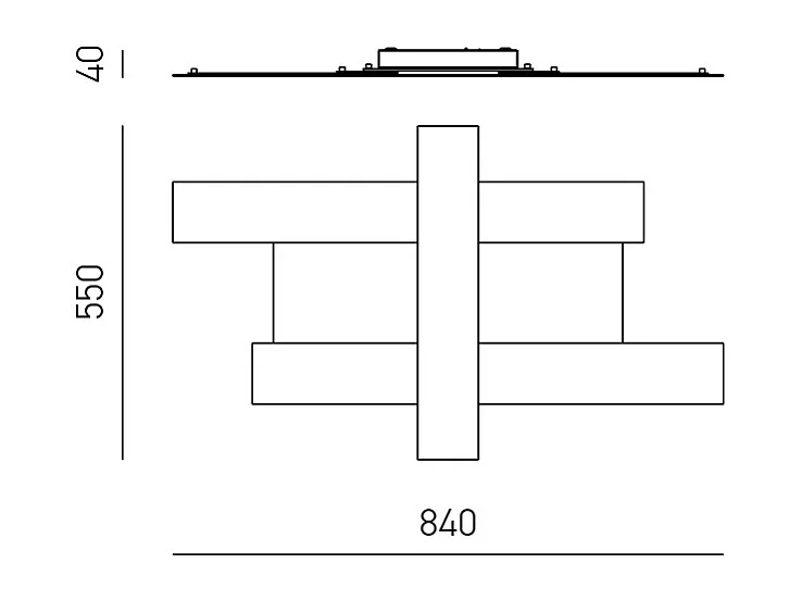 Moderne Design-LED-Wandleuchte 40 W weiß - geometrische Stahlstruktur, 3000 K warmes Licht, 2620 lm, Breite 84 cm, IP20