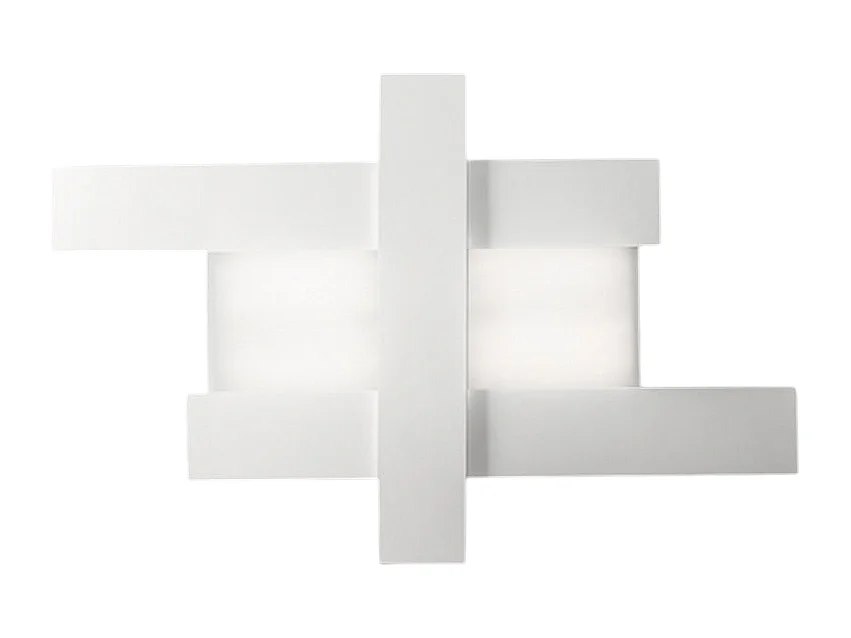 Applique LED 40W blanche - Structure géométrique en acier, lumière chaude 3000K, 2620lm, largeur 84 cm