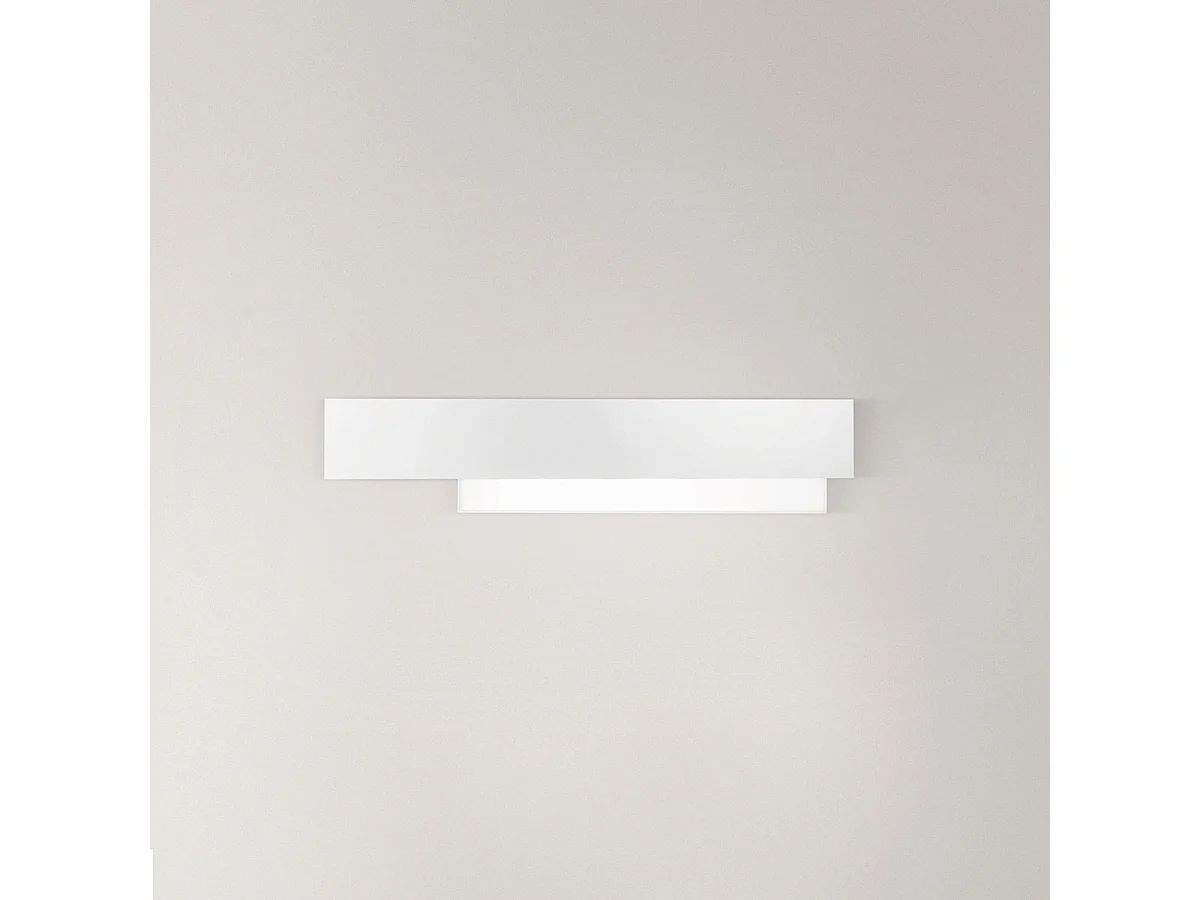 Doha - Applique led da parete moderna 25W - Alluminio bianco, luce calda 3000K, 2110lm, design lineare, IP20, per interni, l.70x15cm