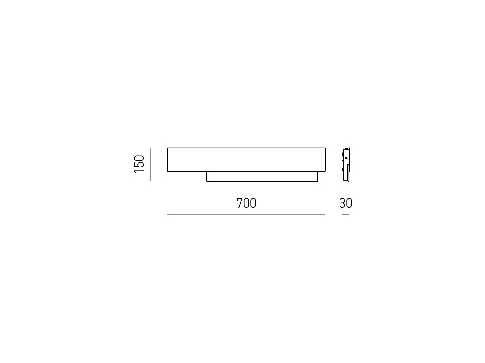 Doha - Modern 25W LED Wall Light - White Aluminum, Warm White 3000K, 2110lm, Linear Design, IP20, Indoor, L.70x15cm