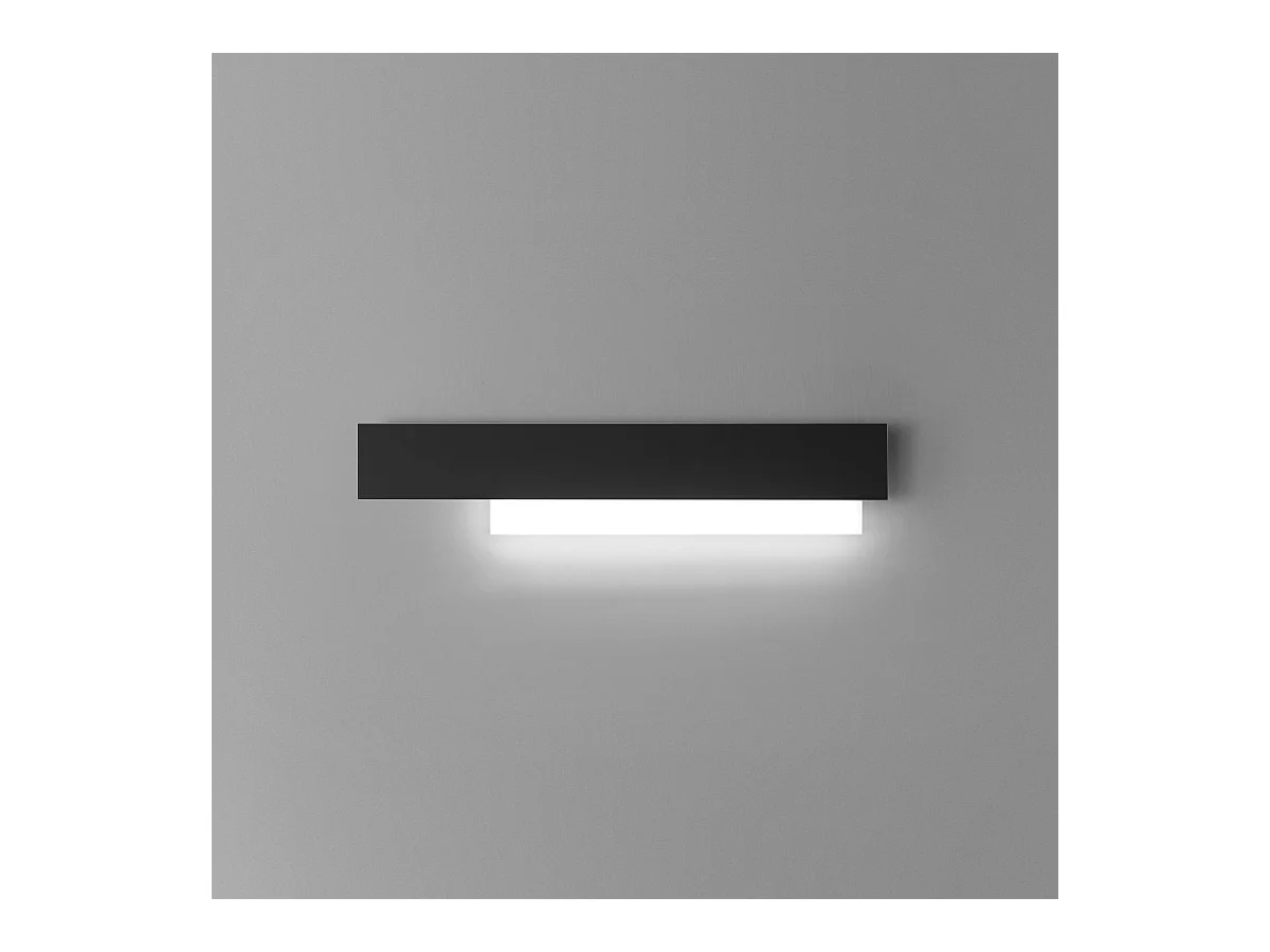 Doha - 25W moderne LED-Wandleuchte - Schwarz-weißes Aluminium, 3000K warmes Licht, 2110lm, lineares Design, IP20, für Innenräume, L.70x15cm