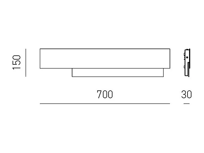 Doha – Applique LED 25W, aluminium noir et blanc, 3000K, 2110lm, design linéaire intérieur, 70x15cm, IP20