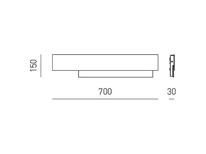 Doha – Applique LED 25W, aluminium blanc et acier, 3000K, 2110lm, design linéaire intérieur, 70x15cm, IP20