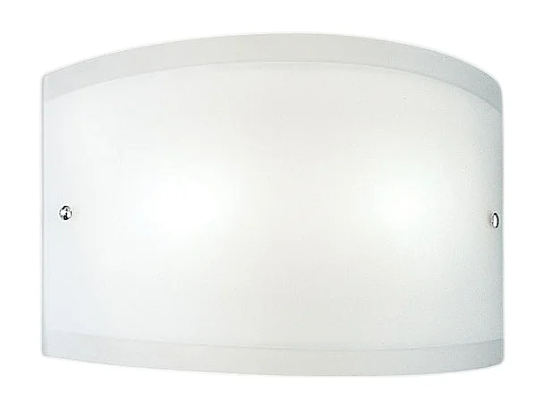 Aplique Lecce em vidro acetinado branco 27x12cm, 1 luz E27 max 42W, IP20, Aplique e estrutura metálica com detalhes cromados, lâmpada não incluída