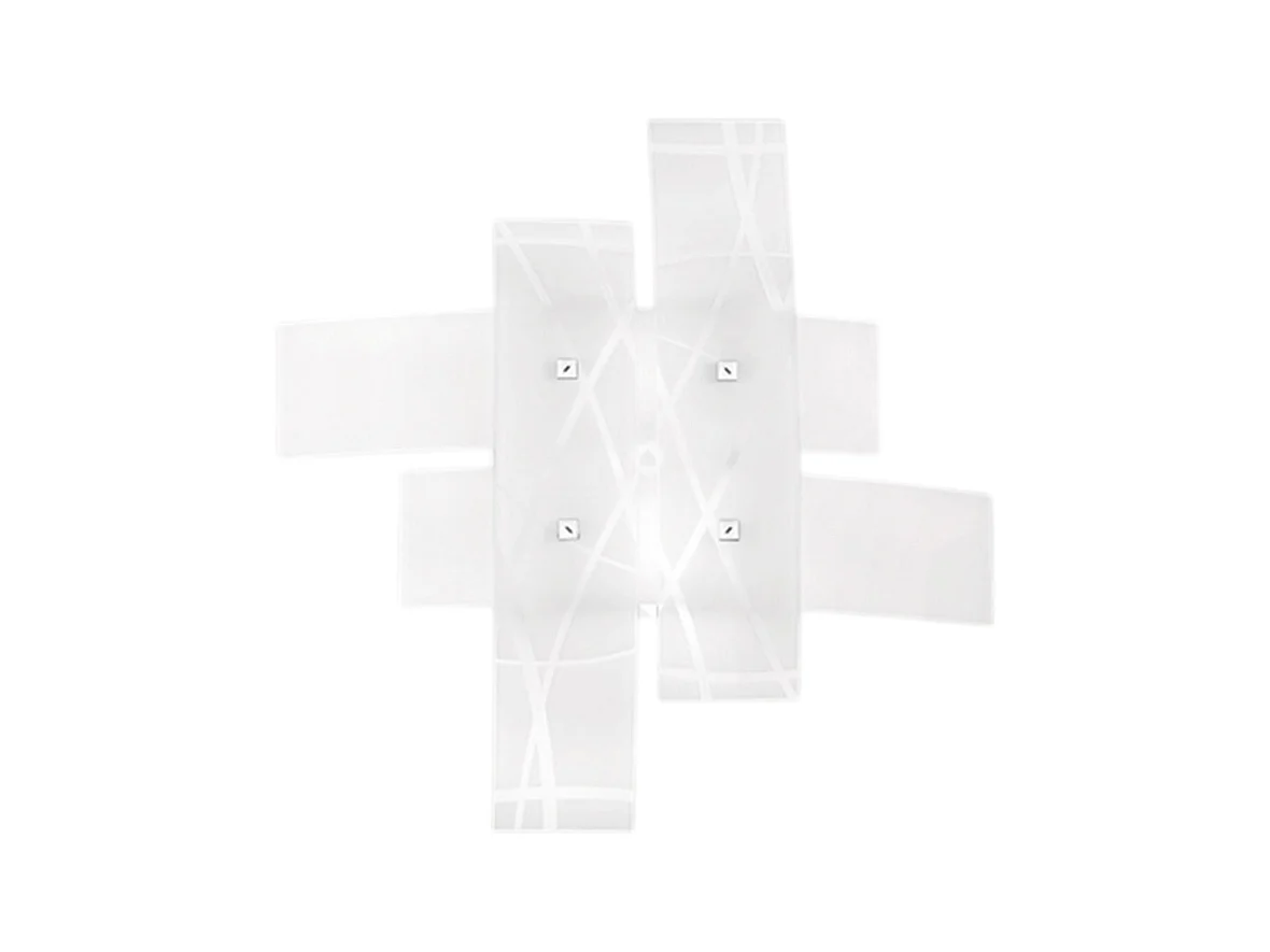 Frida - Applique 2 lumières E27 en verre blanc satiné - Cadre chromé, max 2x52W, ampoules exclues, largeur 50cm