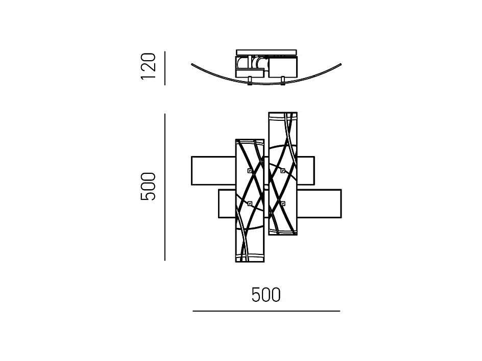 Frida - Applique 2 lumières E27 en verre blanc satiné - Cadre chromé, max 2x52W, ampoules exclues, largeur 50cm