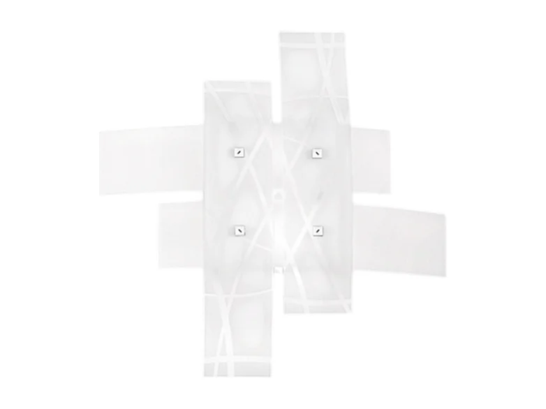 Frida - Applique 2 lumières E27 en verre blanc satiné - Cadre chromé, max 2x52W, ampoules exclues, largeur 50cm