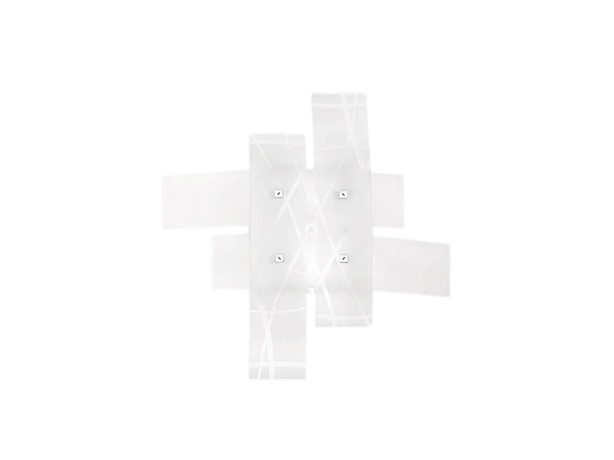 Frida - Applique 2 lumières E27 en verre blanc satiné - Cadre chromé, max 2x52W, ampoules exclues, largeur 50cm