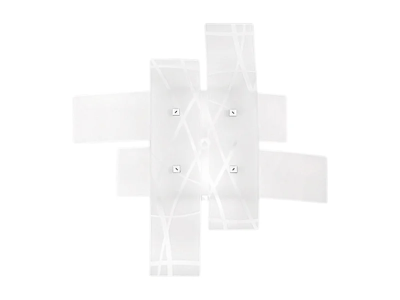 Frida - Applique 2 lumières E27 en verre blanc satiné - Cadre chromé, max 2x52W, ampoules exclues, largeur 50cm