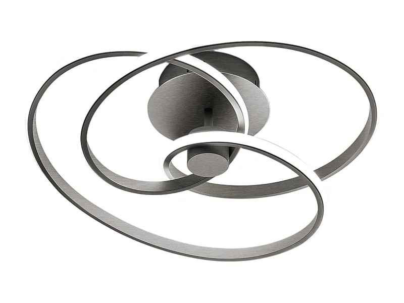 Diva – LED-Deckenleuchte im modernen Design, 40 W, dimmbar – Titanaluminium, 3000 K warmes Licht, 2500 lm, Silikondiffusor