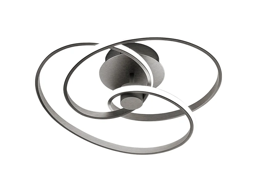 Diva - Plafonnier LED 40W dimmable - Aluminium titane, lumière chaude 3000K, 2500lm, diffuseur en silicone