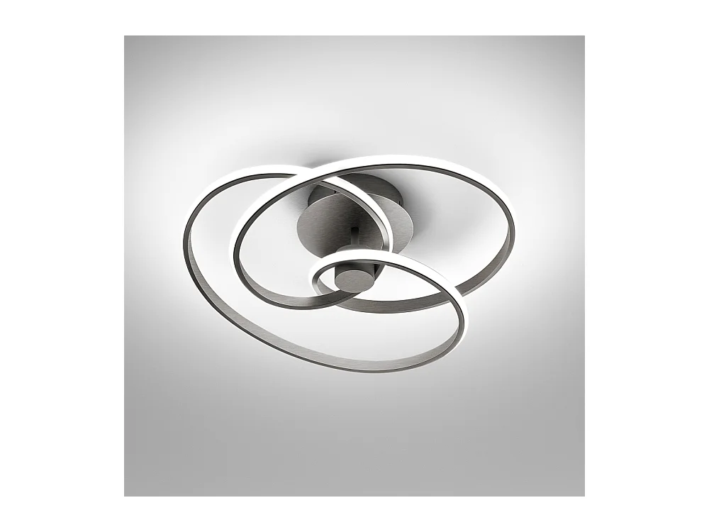 Diva - Plafonnier LED 40W dimmable - Aluminium titane, lumière chaude 3000K, 2500lm, diffuseur en silicone