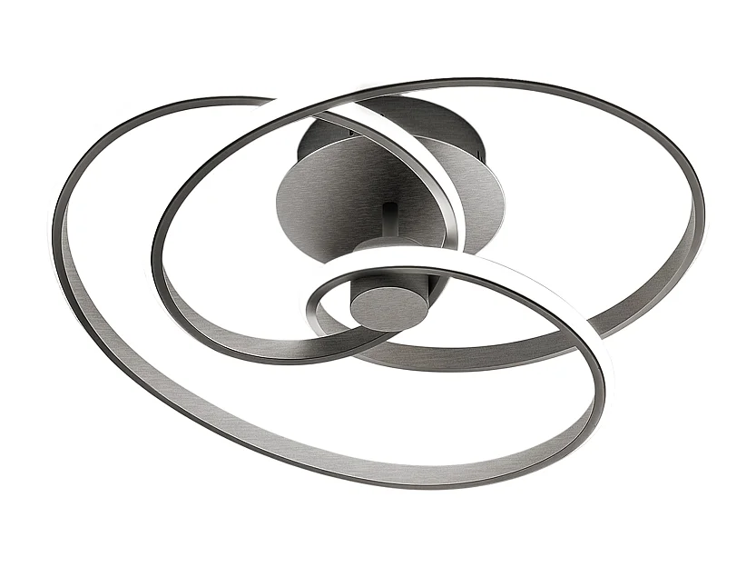 Diva - Plafonnier LED 40W dimmable - Aluminium titane, lumière chaude 3000K, 2500lm, diffuseur en silicone