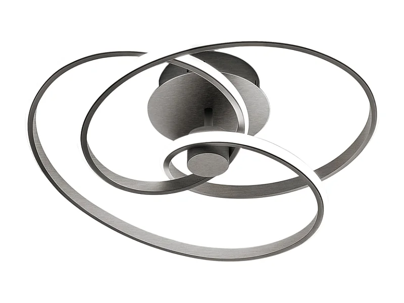 Diva - Plafonnier LED 40W dimmable - Aluminium titane, lumière chaude 3000K, 2500lm, diffuseur en silicone