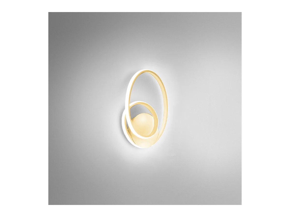 Diva - Aplique oro cepillado 20W luz cálida 3000K IP20 - Aplique LED de diseño moderno - LED integrado 37x29