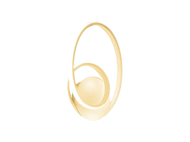 Diva – Wandleuchte aus gebürstetem Gold, 20 W, warmes Licht 3000 K, IP20 – LED-Wandleuchte im modernen Design – integrierte LED 37 x 29
