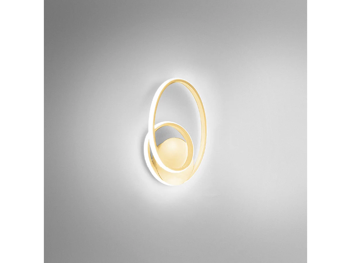 Diva - Applique or brossé 20W lumière chaude 3000K IP20 - Applique LED - LED intégrée 37x29