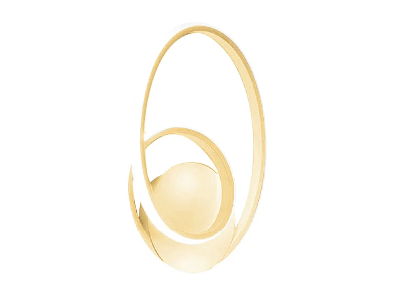 Diva - Lampada da parete oro spazzolato 20W luce calda 3000K IP20 - Applique led da muro design moderno - Led integrato 37x29