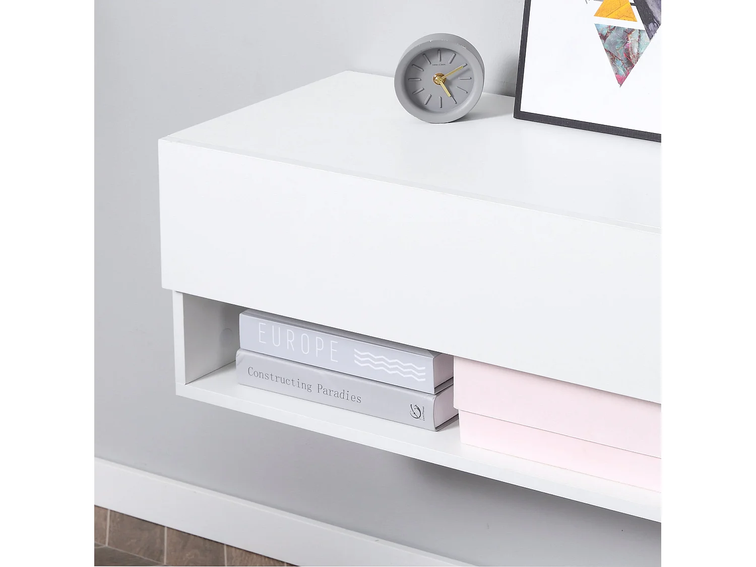 Mueble de TV Sirena Homcom 2 compartimentos y 2 armarios blanco 31x140x32 cm