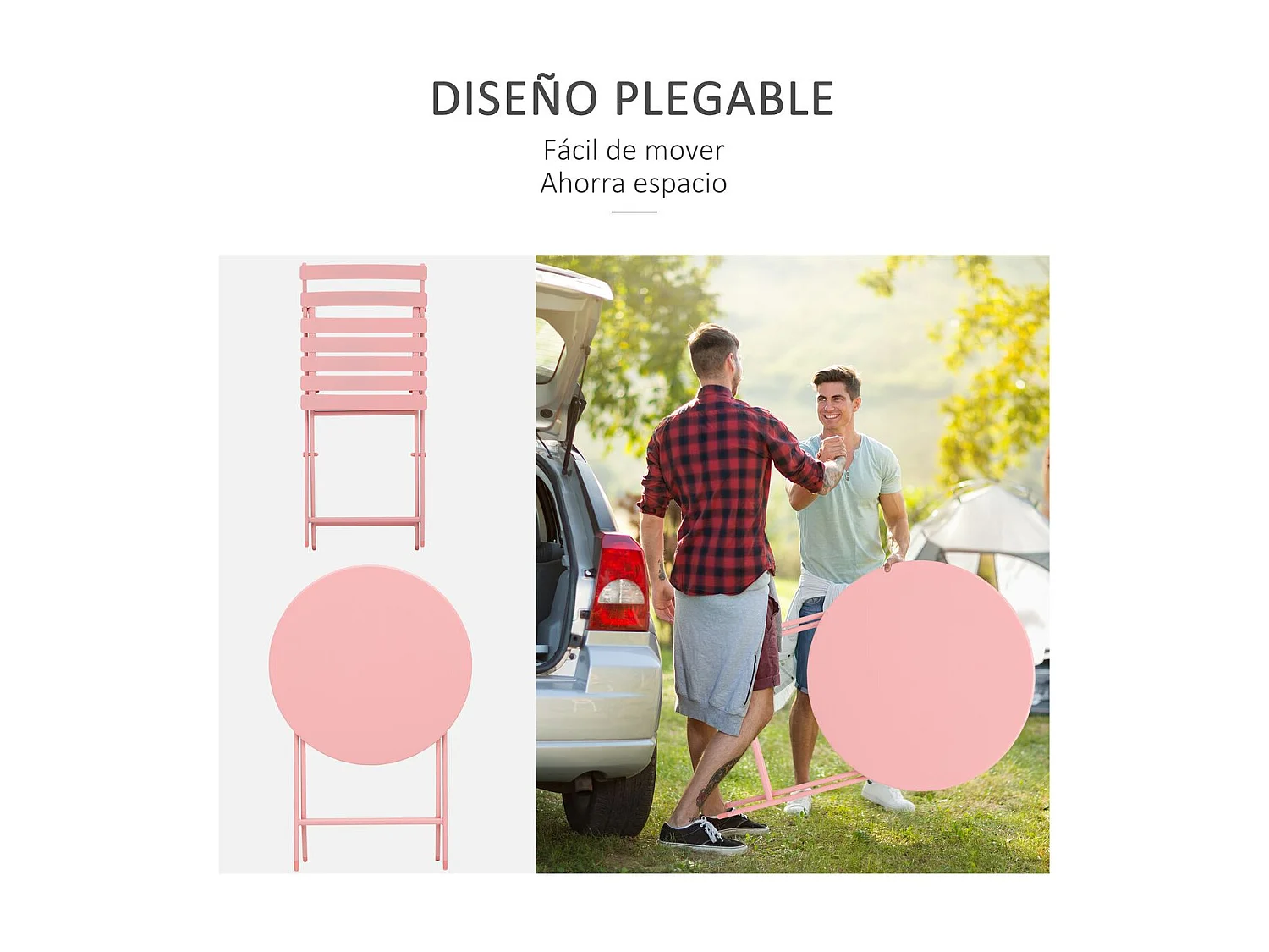 Conjunto de Jardim Lugano - 2 Cadeiras e 1 Mesa em Vime Sintético Castanho para Varandas e Jardins