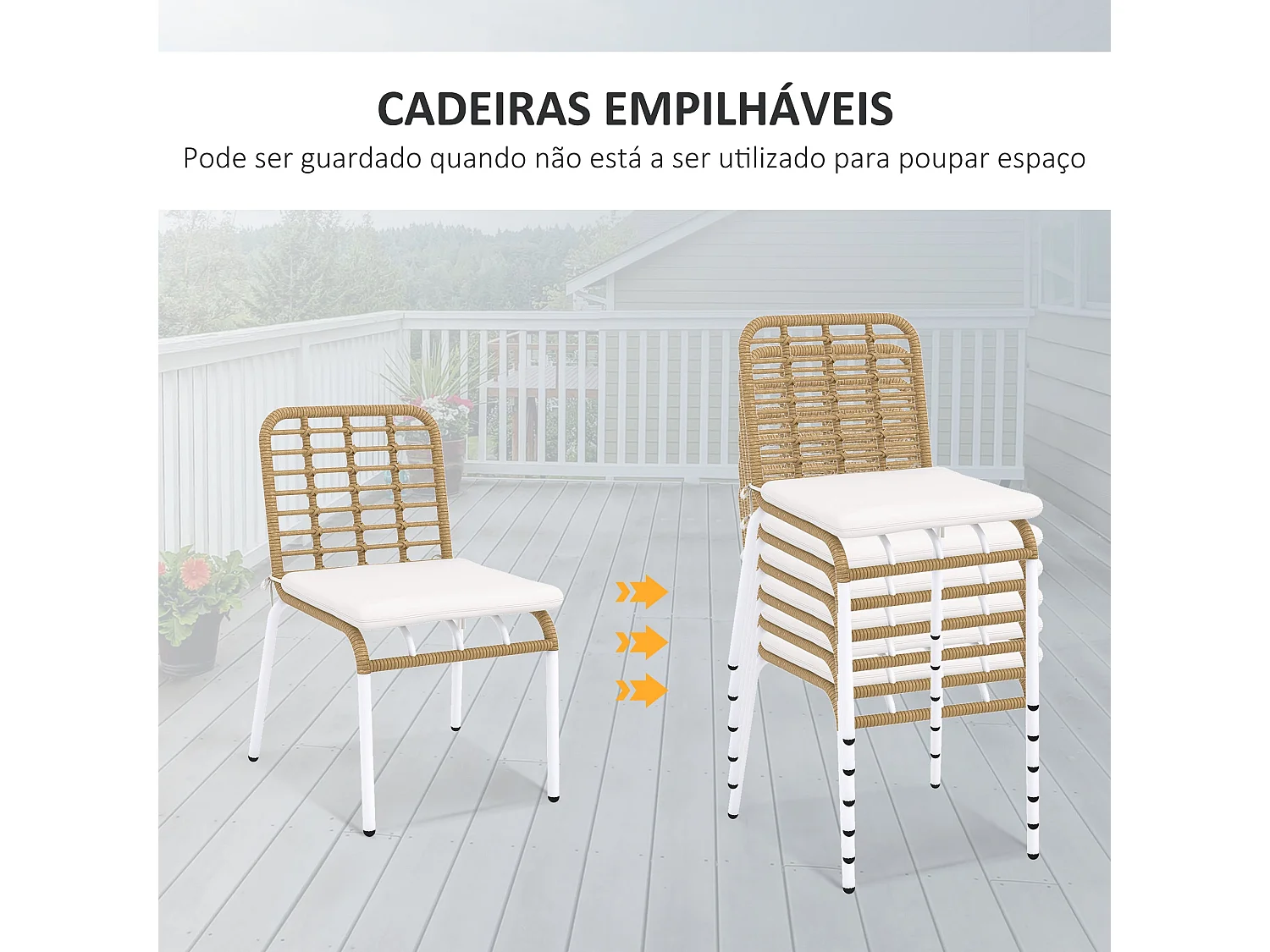 Conjunto de Refeição de Jardim Verona: Elegância e Conforto com 6 Cadeiras e Mesa de Vidro Fosco