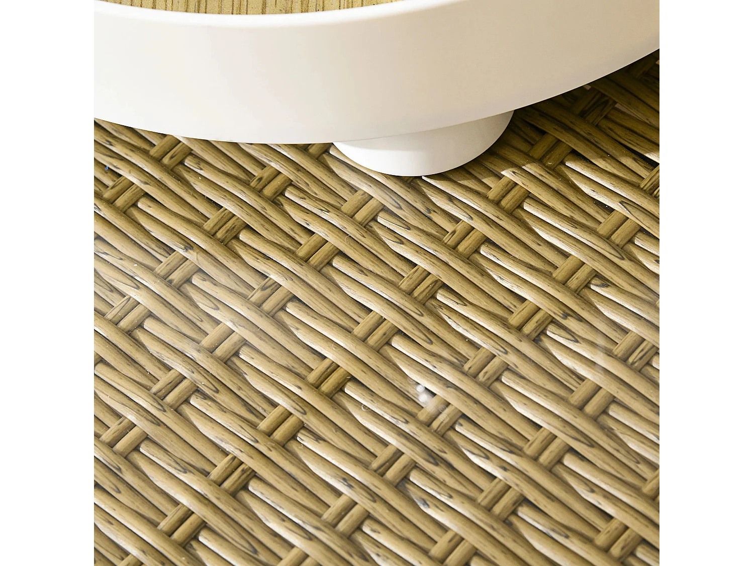 Conjunto de Refeição de Jardim Ravello - 7 Peças com 6 Cadeiras e Mesa de Jantar em Vime Sintético Castanho Natural