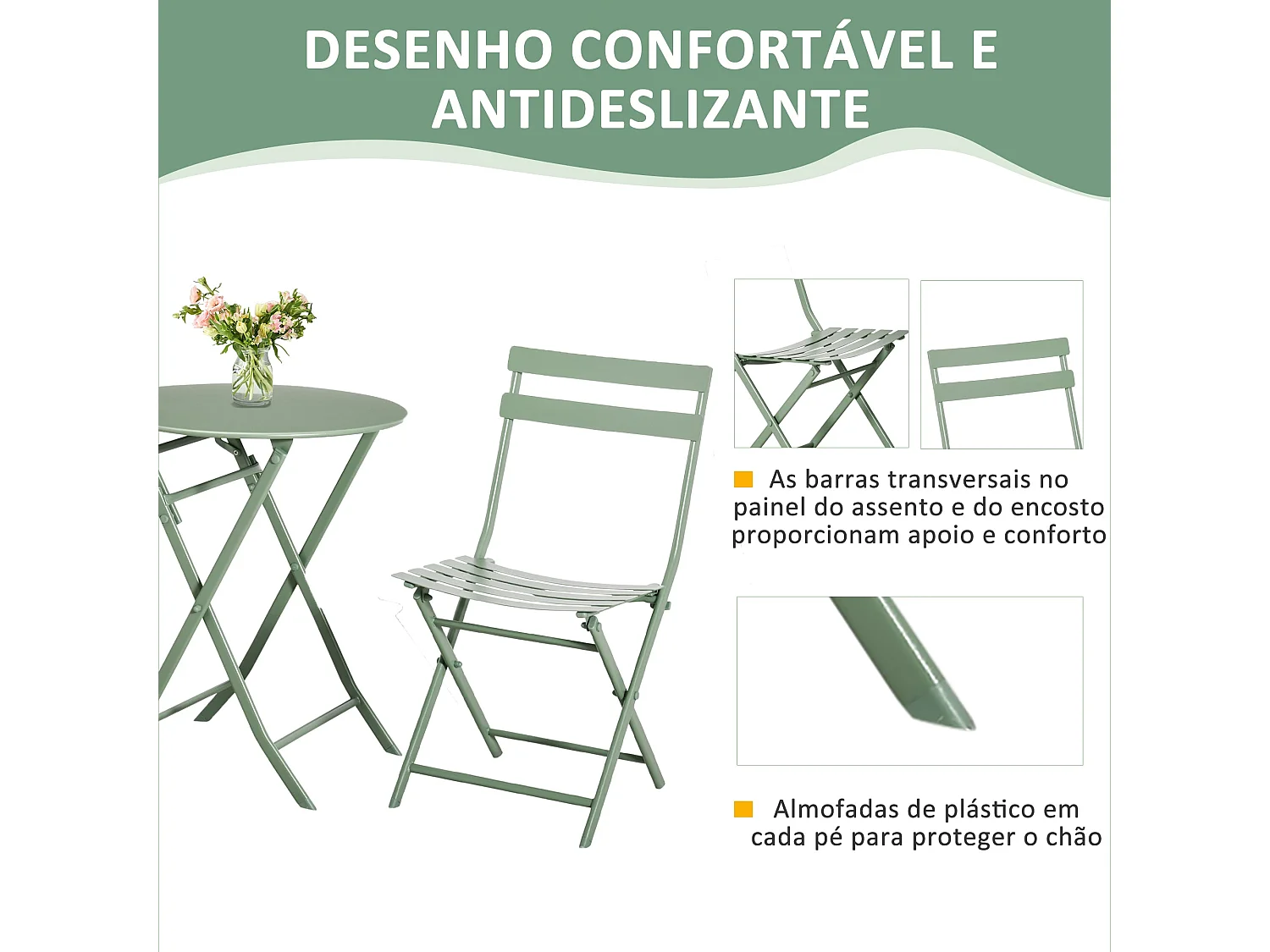 Conjunto de Jardim Ravello – 2 Cadeiras e 1 Mesa em Vime Sintético Castanho para Exterior