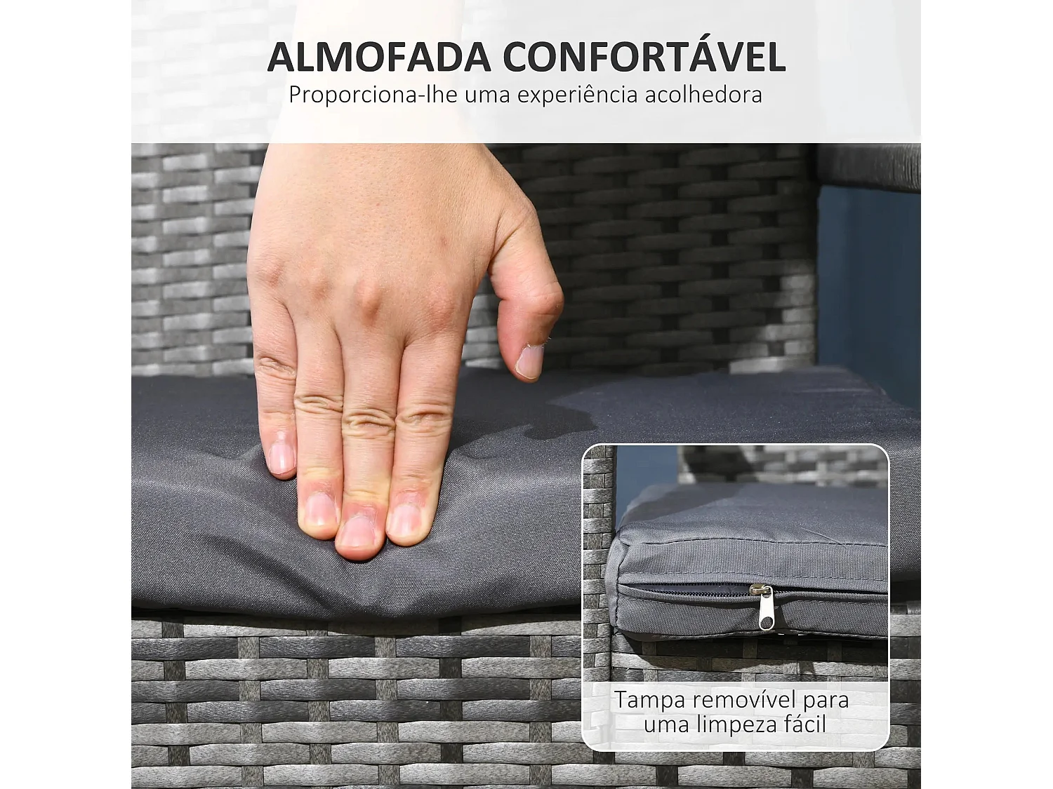 Conjunto de Refeição de Jardim Padova com 6 Cadeiras e Mesa em Vime Sintético Castanho