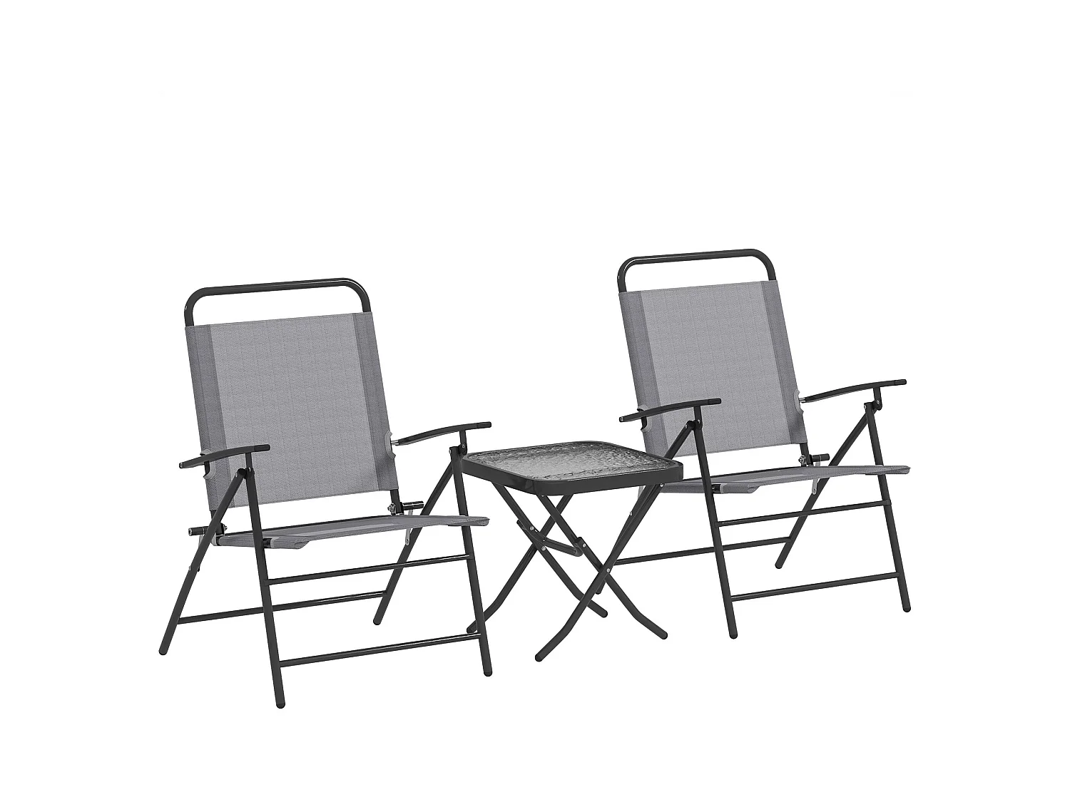 Conjunto de jardín Ghina 2 sillas + mesa gris