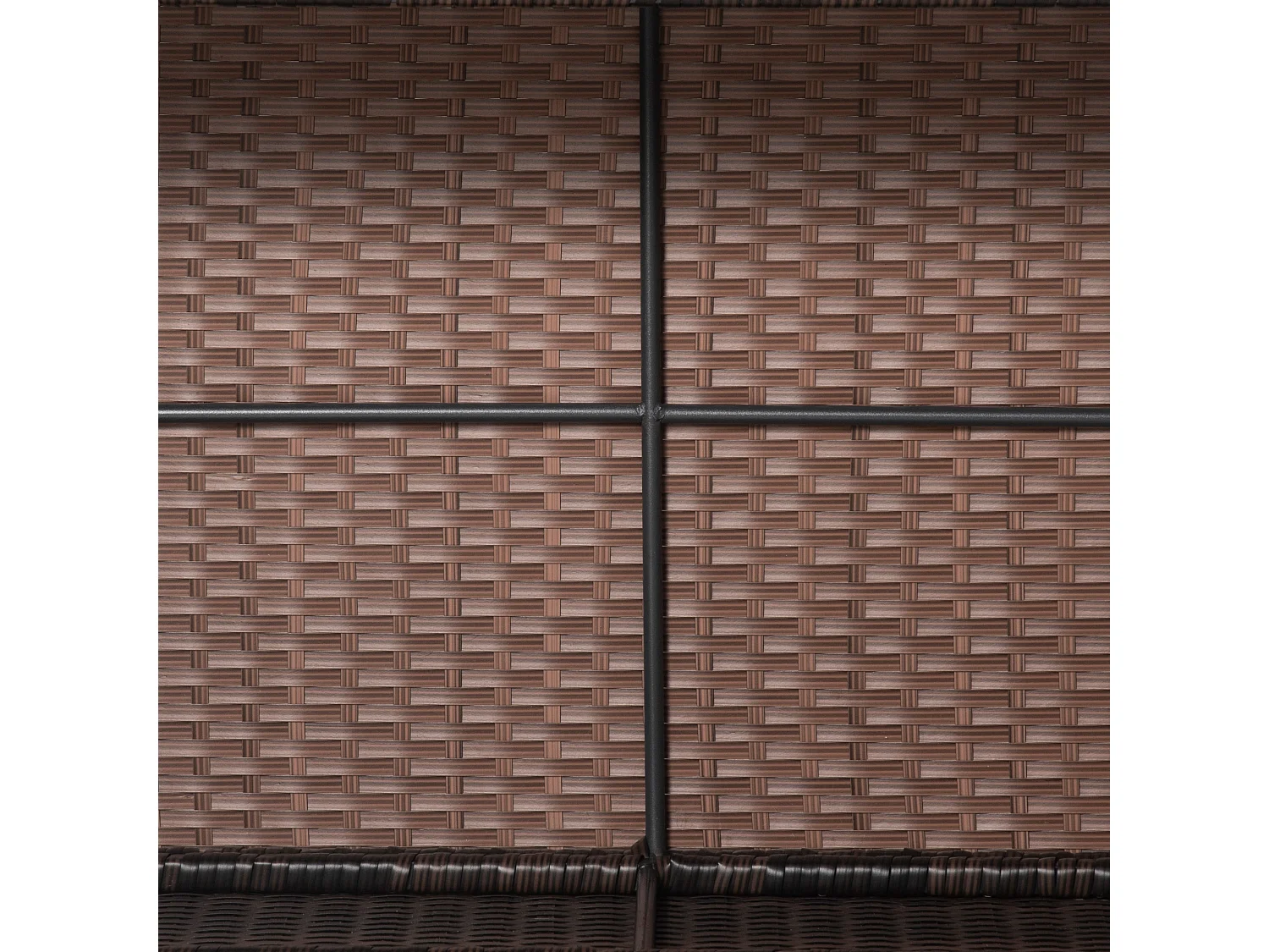 Mesa de Centro de Vime Sintético com Vidro Temperado para Jardim e Varanda - 85x50x39 cm Marrom