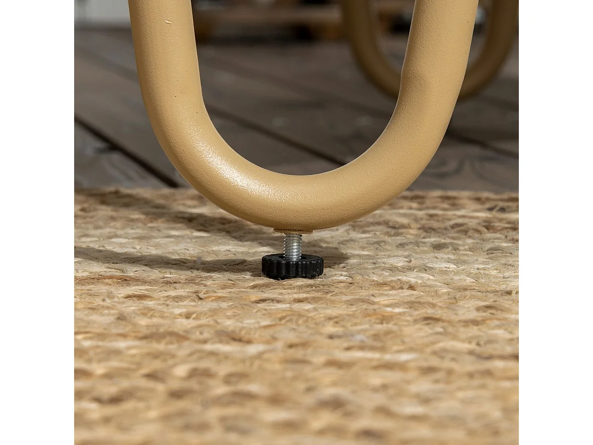 Conjunto de jardín Bango Outsunny 3 sillones + 1 mesa gris/natural