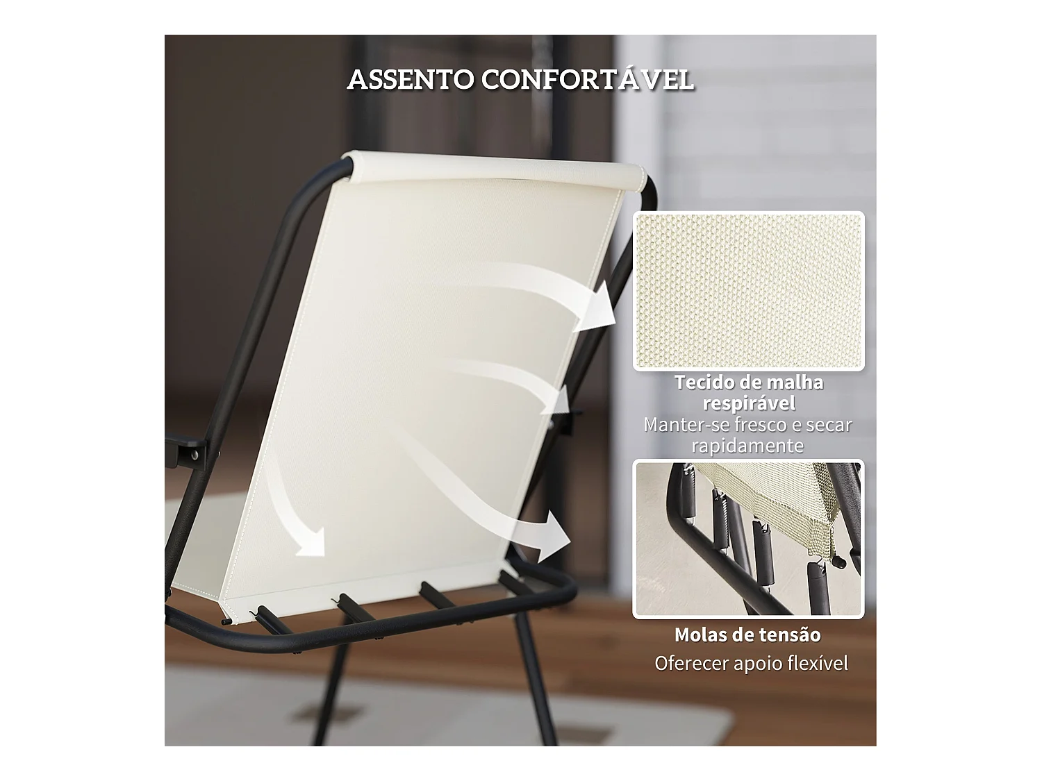 Conjunto de jardín Perla Outsunny 4 sillas + mesa + sombrilla crema