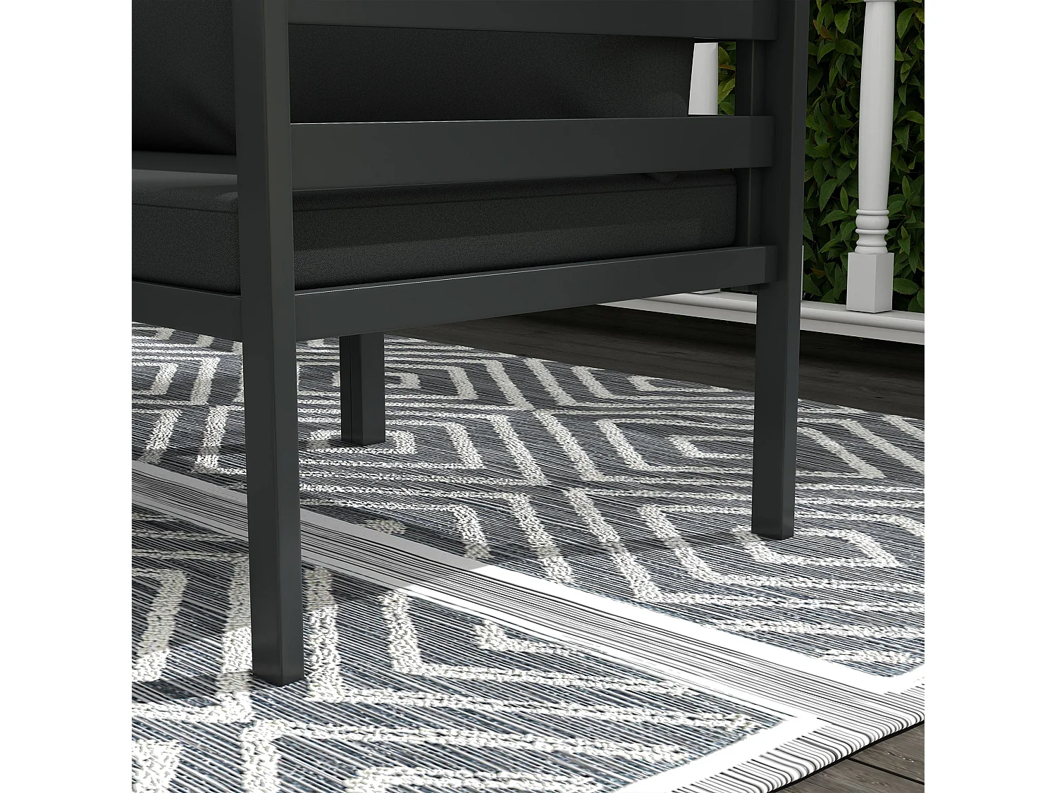 Conjunto de jardín Borla Outsunny 5 módulos + 2 mesas de centro gris