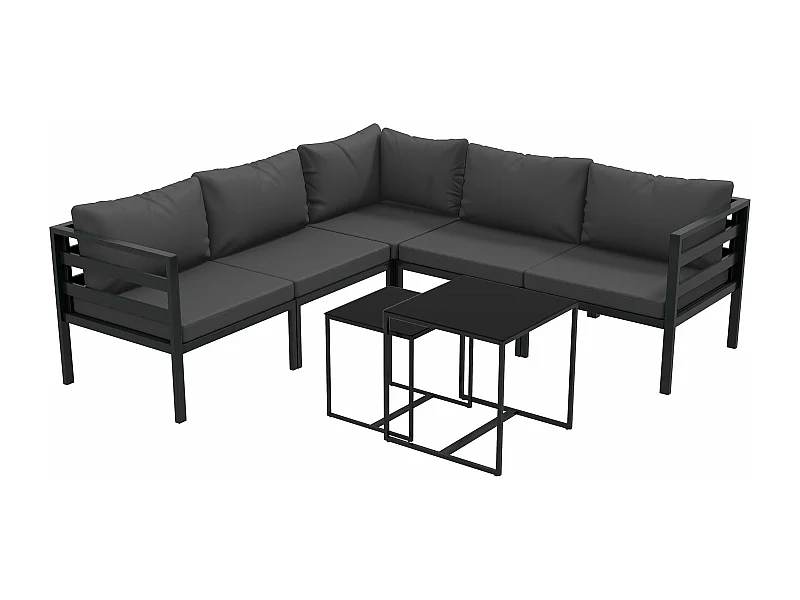 Conjunto de Jardim Ravello - Sofá Modular em Vime Sintético Castanho para Exterior