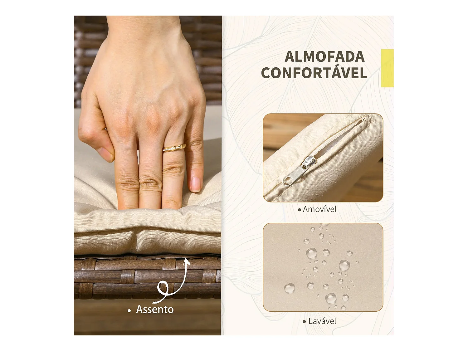 Conjunto de jardín Chill Outsunny 2 sillones + sofá + mesa marrón/negro