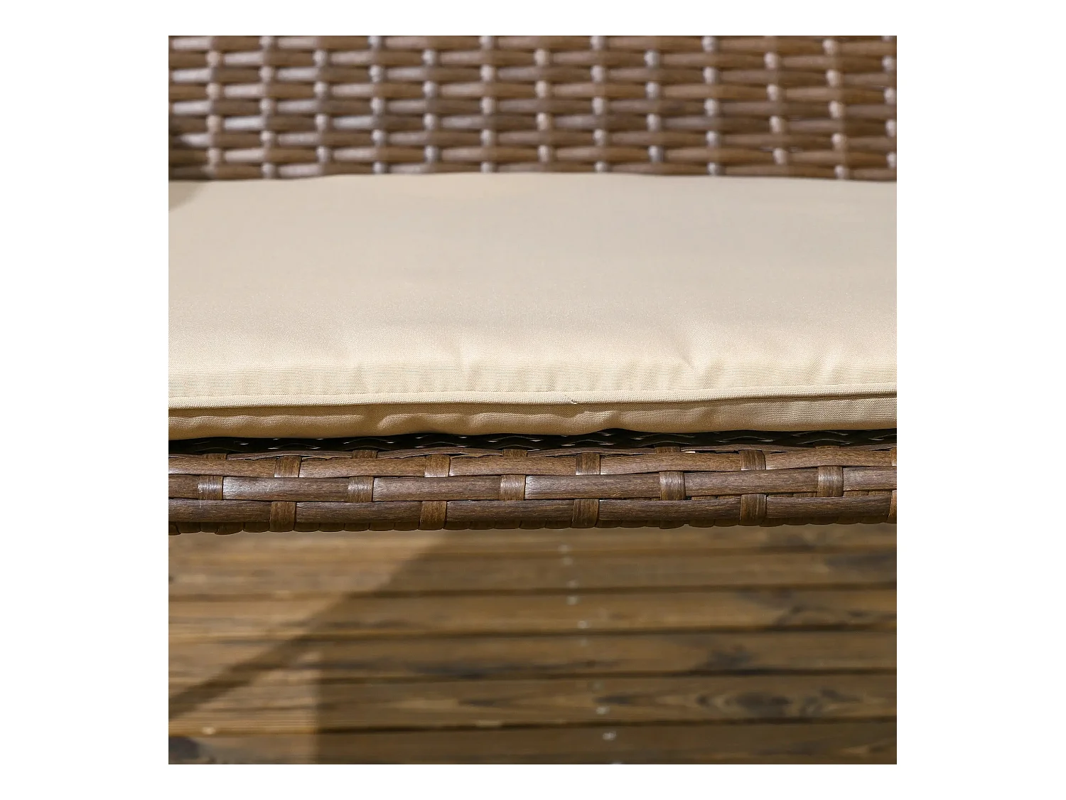 Conjunto de jardín Chill Outsunny 2 sillones + sofá + mesa marrón/negro