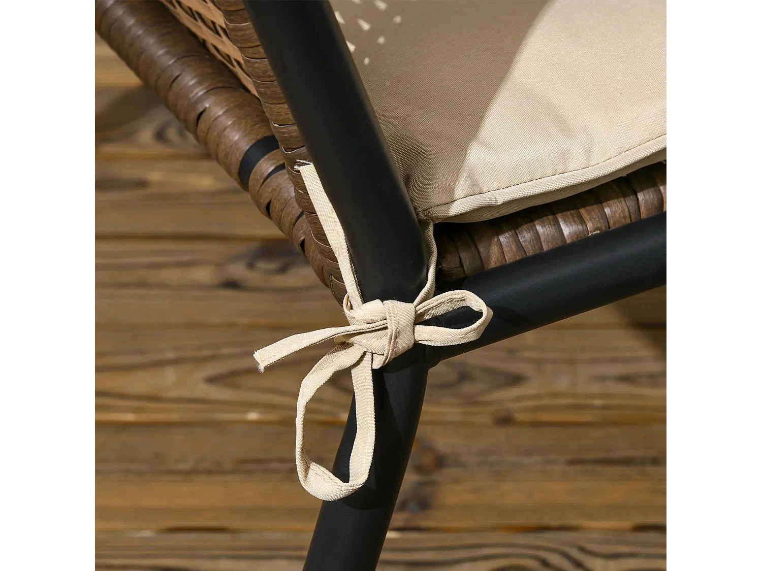 Conjunto de Jardim “Bari” 4 Peças em Vime Sintético – Sofá, Poltronas e Mesa de Vidro para Exterior