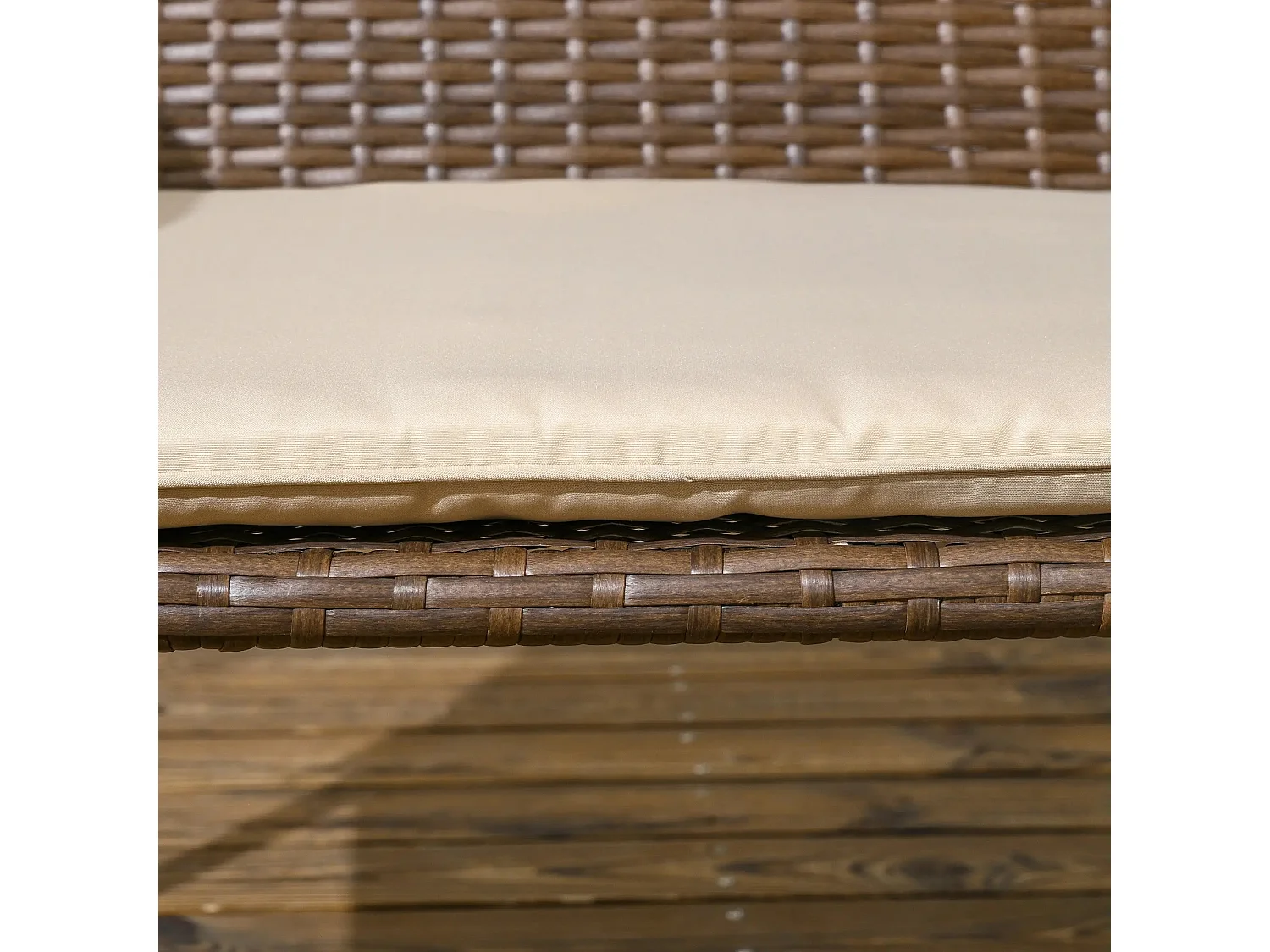 Conjunto de Jardim “Bari” 4 Peças em Vime Sintético – Sofá, Poltronas e Mesa de Vidro para Exterior