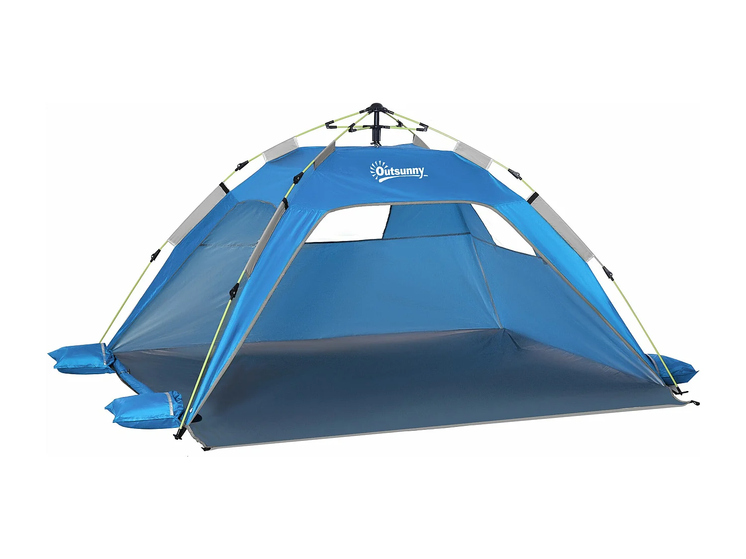 Tenda de Praia Dobrável Pop-up para 1-2 Pessoas com Abertura Rápida e Bolsa de Transporte Azul