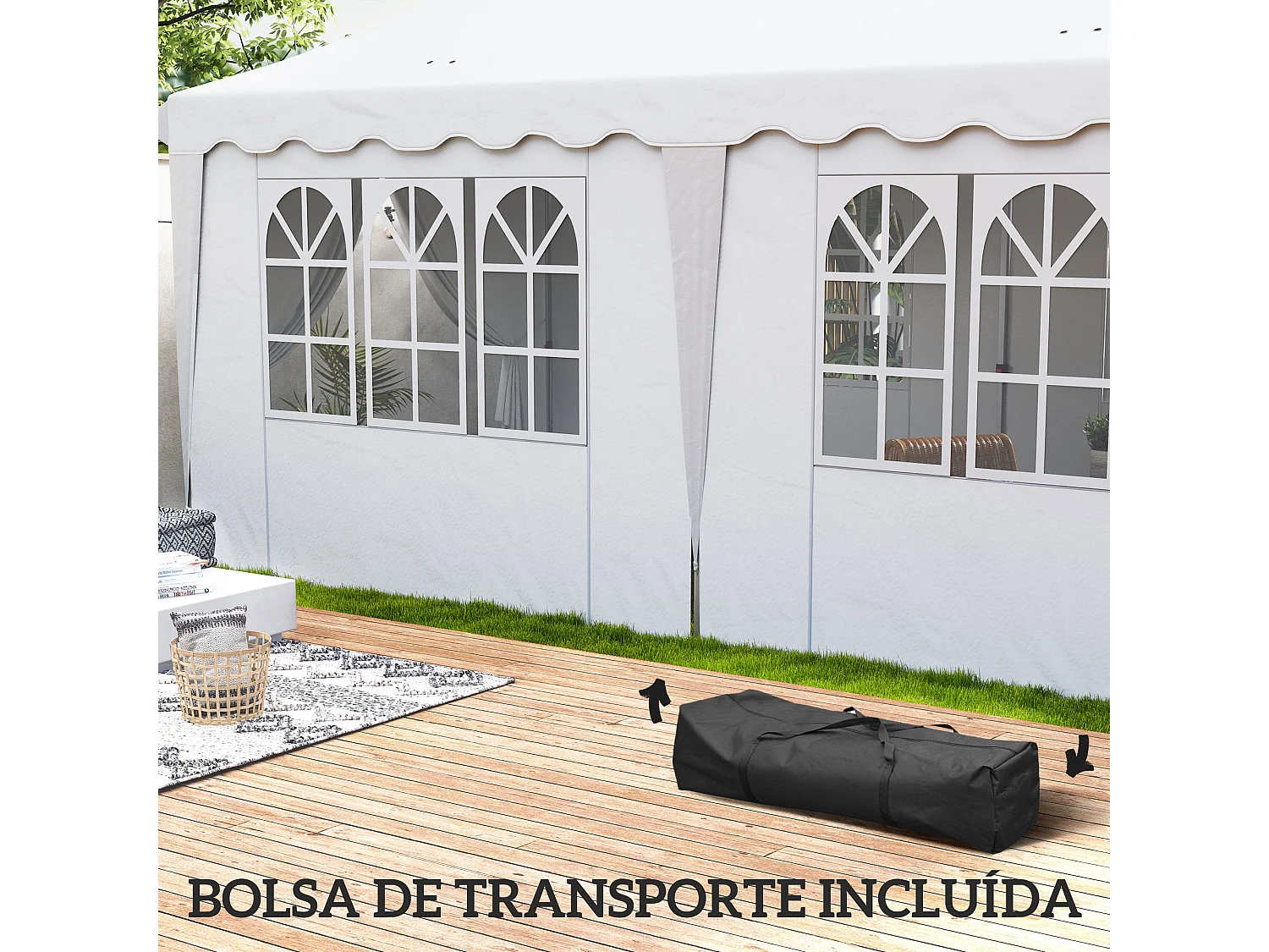 Tenda Dobrável Pop Up 596x300x315 cm com Proteção UV e Estrutura Ajustável para Eventos ao Ar Livre