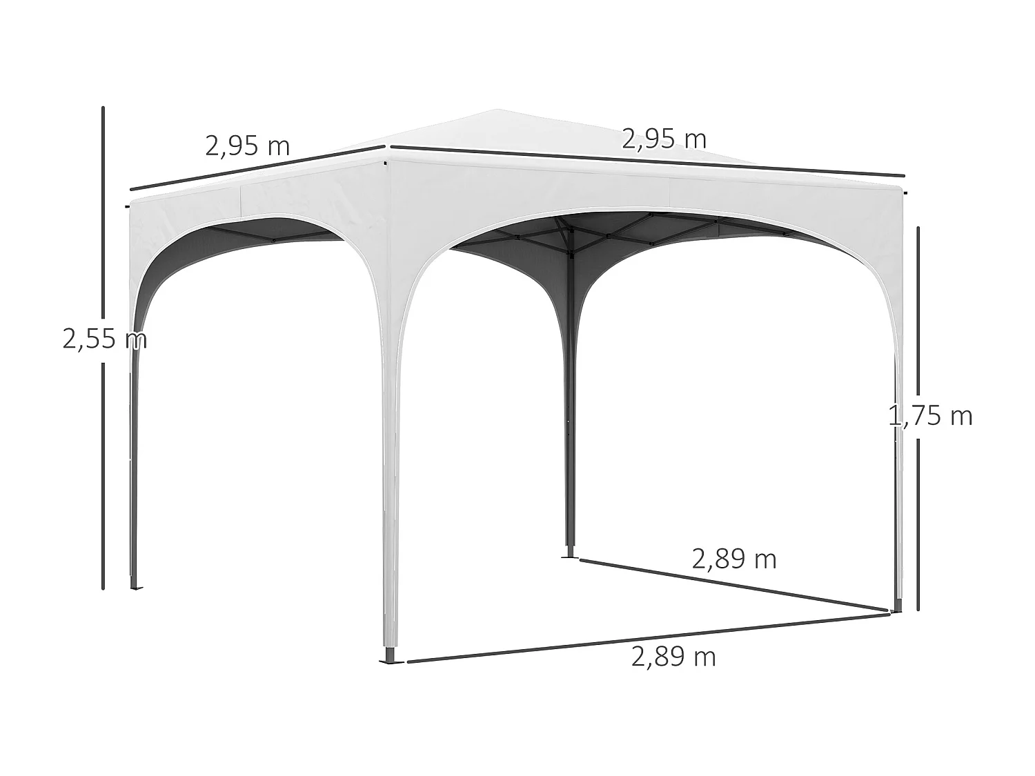 Tenda Dobrável 3x3 m com Altura Ajustável e Bolsa de Transporte para Jardim